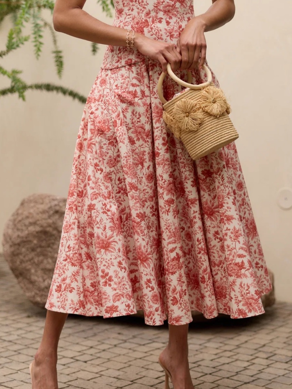 V. Chapman Carrie Skirt in Red Toile